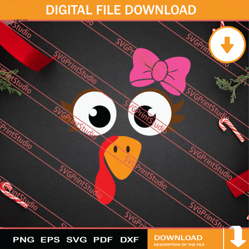 Turkey Face Thanksgiving SVG PNG EPS DXF Silhouette Cut Files.jpg