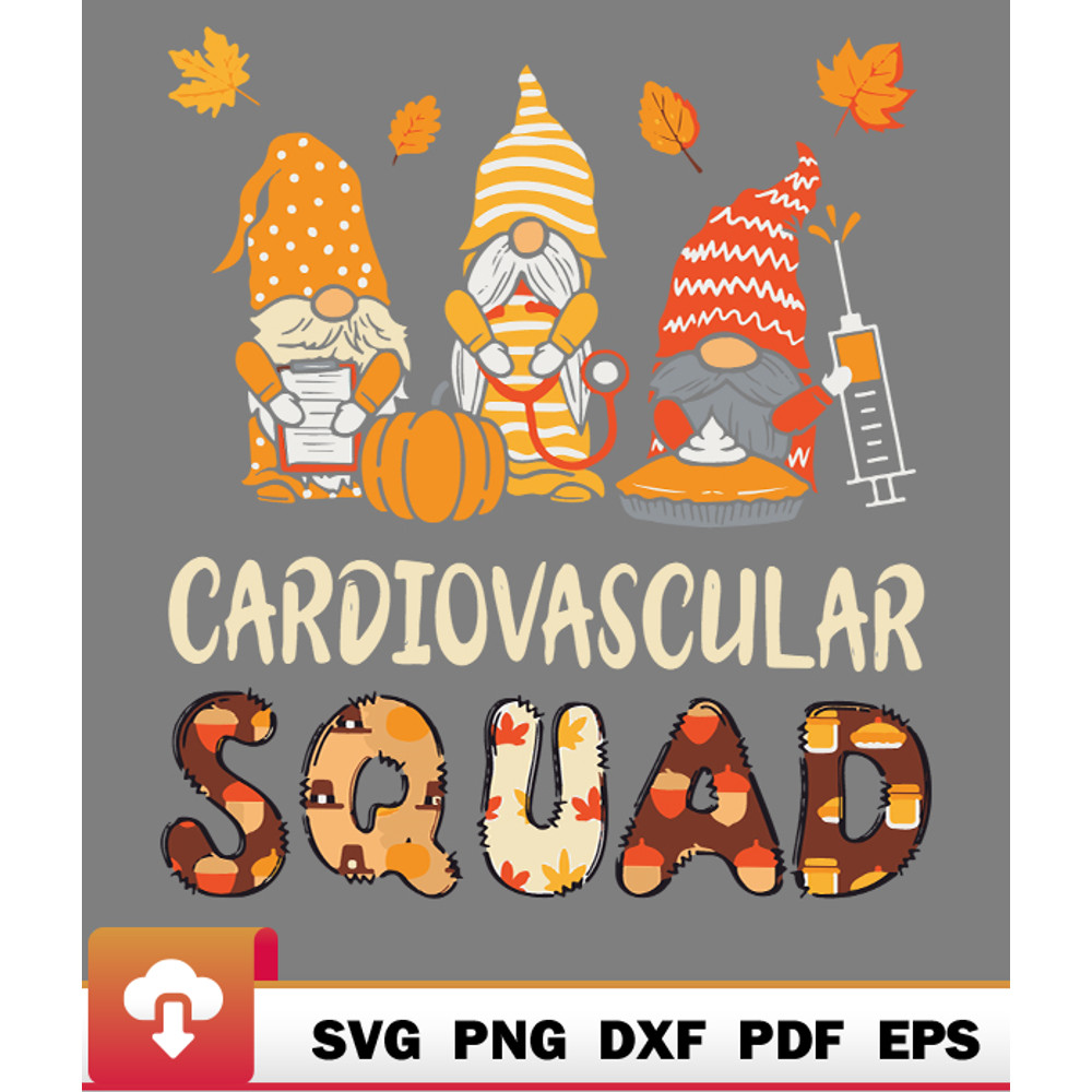 Thanksgiving SVG, Cardiovascular Squad Gnome Thanksgiving Fall Stethoscope SVG - WildSvg.jpg