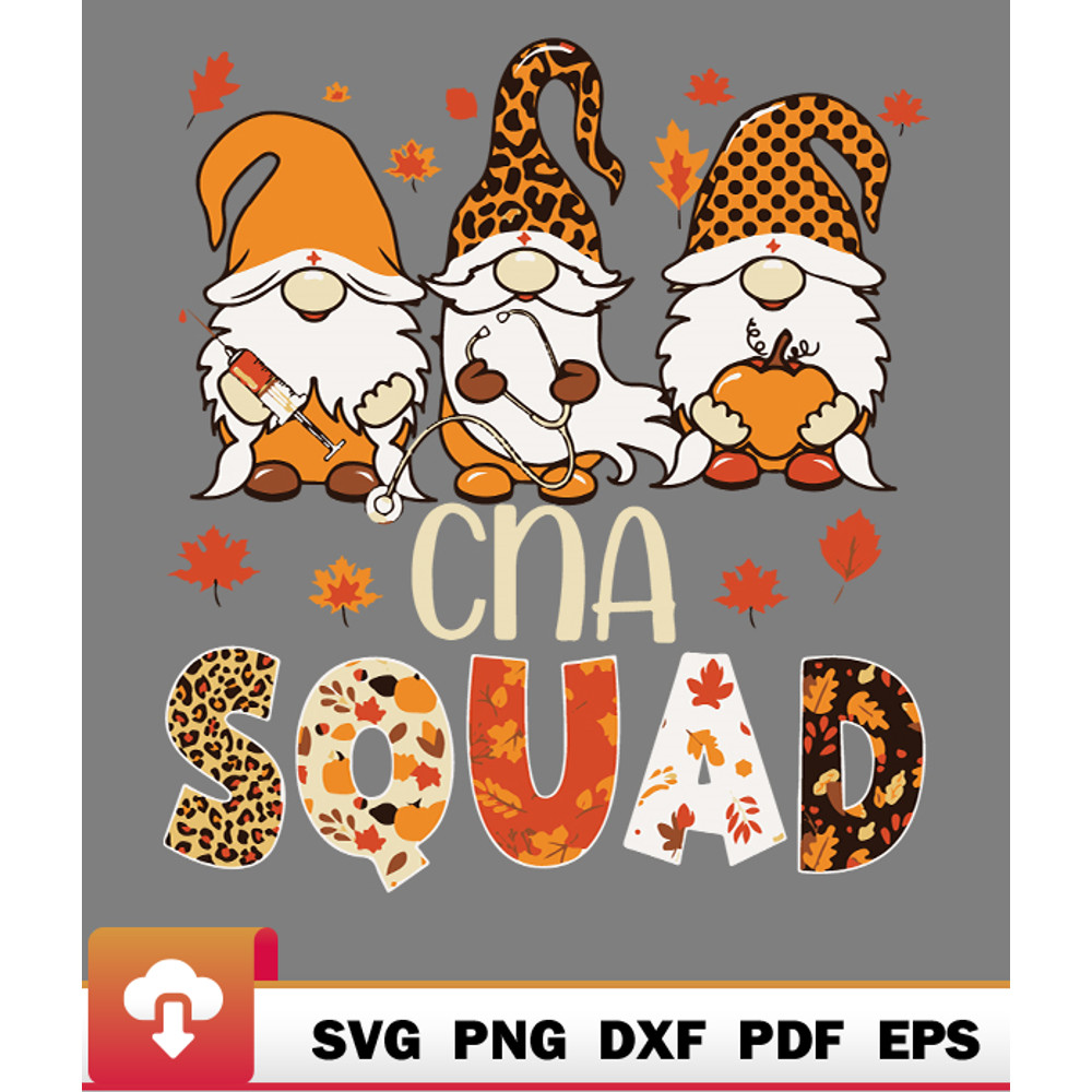 Thanksgiving SVG, Cna Squad Cute Gnome Nurse Leopard Thanksgiving Stethoscope SVG - WildSvg.jpg
