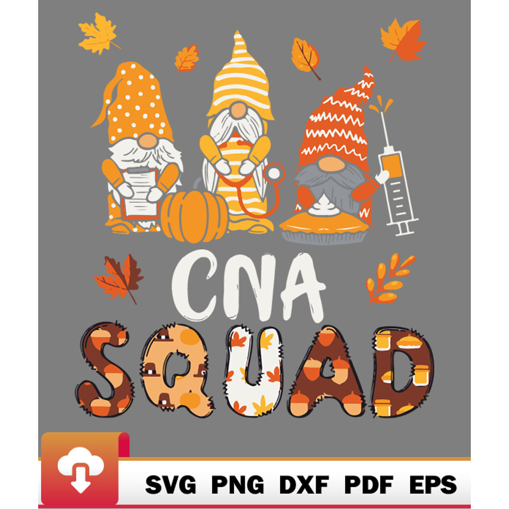Thanksgiving SVG, Cna Squad Gnome Cna Nurse Thanksgiving Fall Stethoscope SVG - WildSvg.jpg