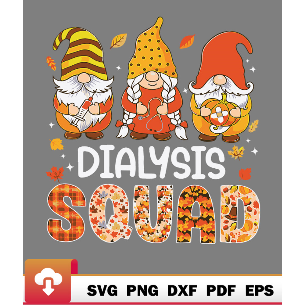 Thanksgiving SVG, Dialysis Squad Gnome Nurse Thanksgiving Fall Stethoscope SVG - WildSvg.jpg
