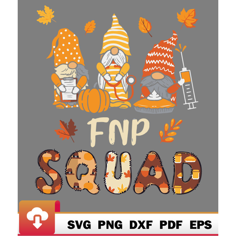Thanksgiving SVG, Fnp Squad Gnome Fnp Nurse Thanksgiving Fall Stethoscope Raglan Baseball SVG - WildSvg.jpg
