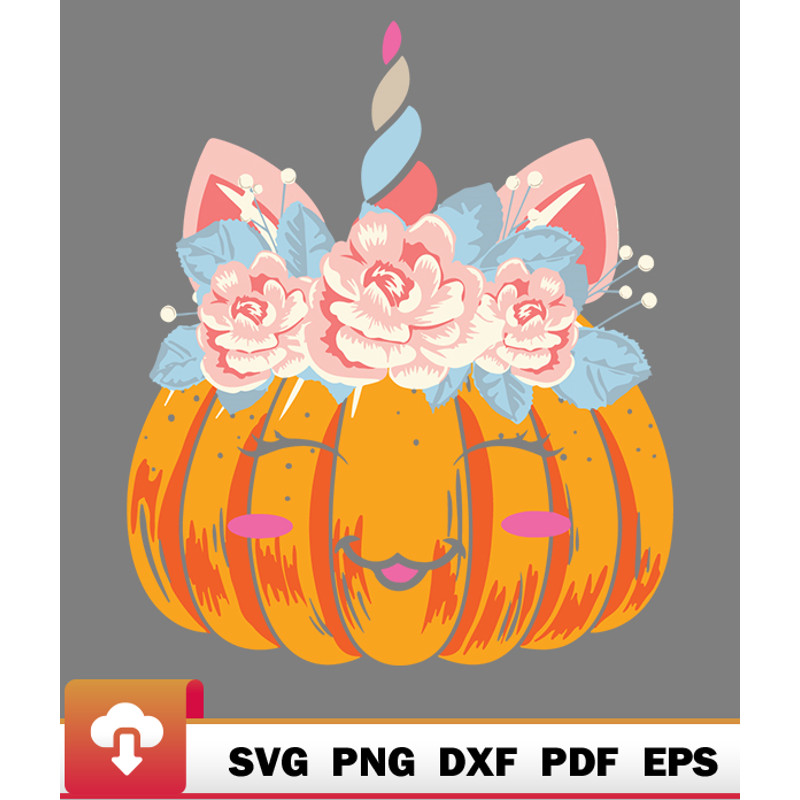 Thanksgiving SVG, Halloween Thanksgiving Cute Unicorn Pumpkin Girls SVG - WildSvg.jpg