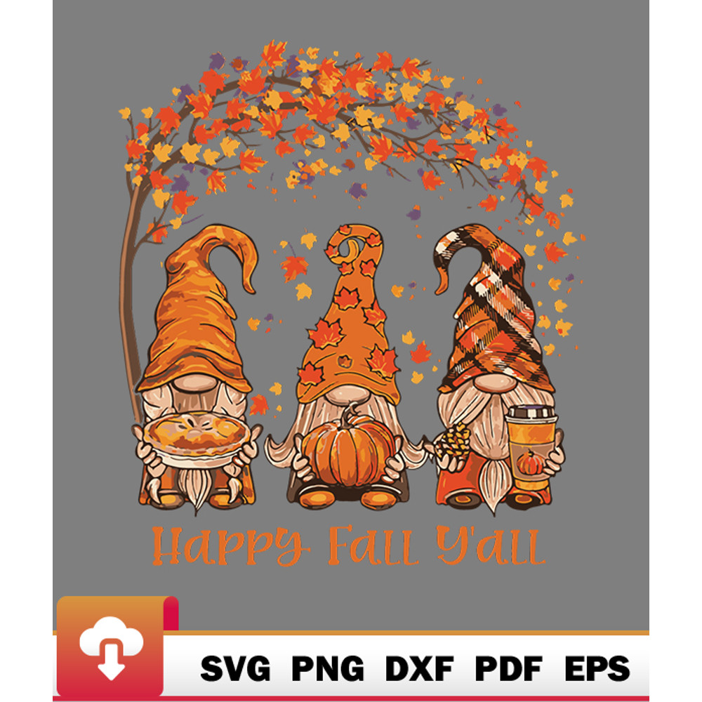 Thanksgiving SVG, Happy Fall Yall Gnome Pumpkin Autumn Leaves Thanksgiving SVG - WildSvg.jpg