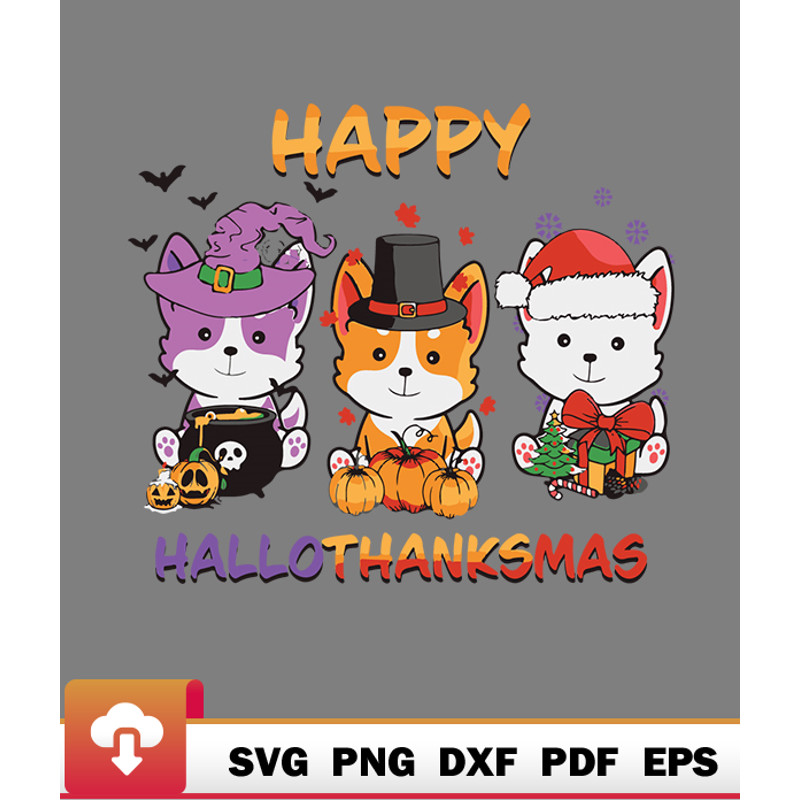 Thanksgiving SVG, Happy Hallothanksmas Tree Cocoa Fall Winter Christmas SVG - WildSvg.jpg