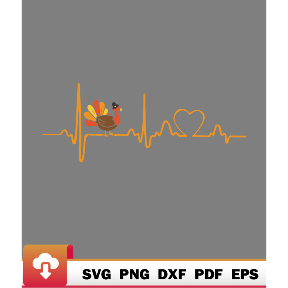 Thanksgiving SVG, Happy Thanksgiving Heartbeat Turkey Nurse Fall Autumn SVG - WildSvg.jpg