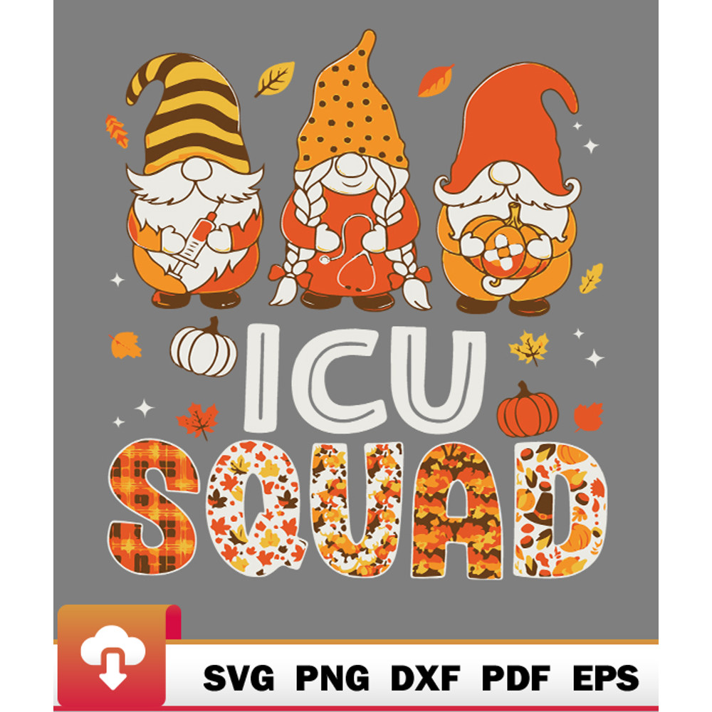 Thanksgiving SVG, Icu Squad Gnome Nurse Leopard Thanksgiving Fall Stethoscope SVG - WildSvg.jpg