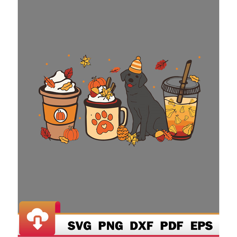 Thanksgiving SVG, Labrador Retriever Coffee Pumpkin Spice Dog Thanksgiving SVG - WildSvg.jpg