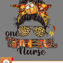 leopard one thankful nurse thanksgiving messy bun svg  wildsvg