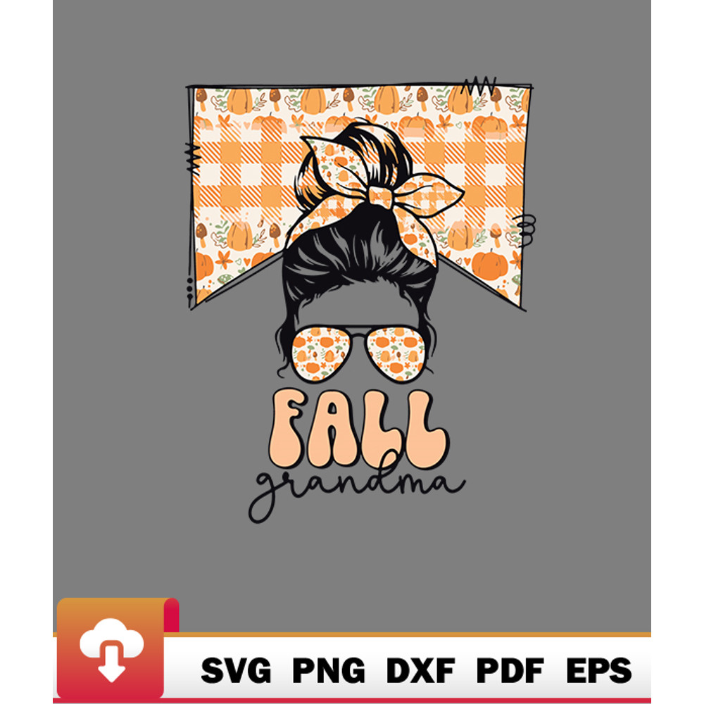 Thanksgiving SVG, Messy Bun Sunglasses Vintage Thanksgiving Fall Grandma SVG - WildSvg.jpg