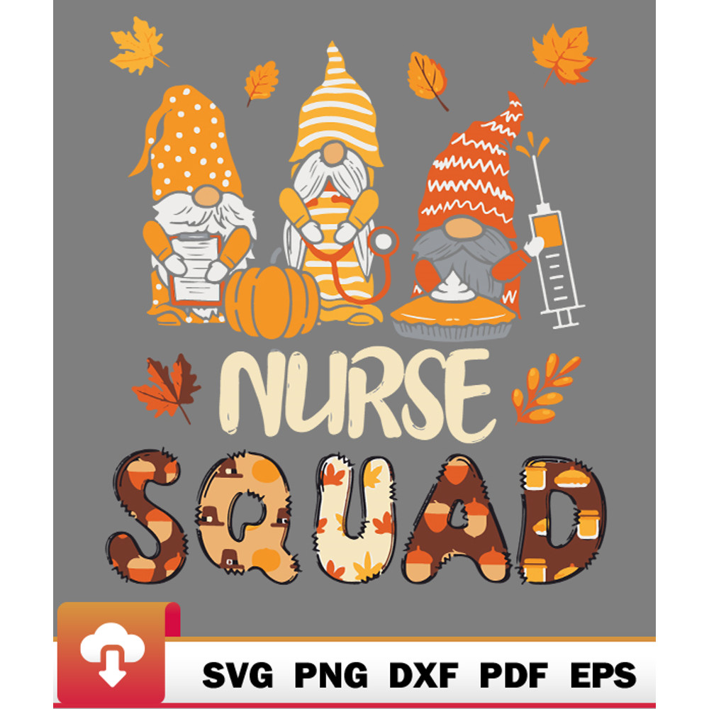 Thanksgiving SVG, Nurse Squad Gnome Nurse Thanksgiving Fall Stethoscope SVG - WildSvg.jpg