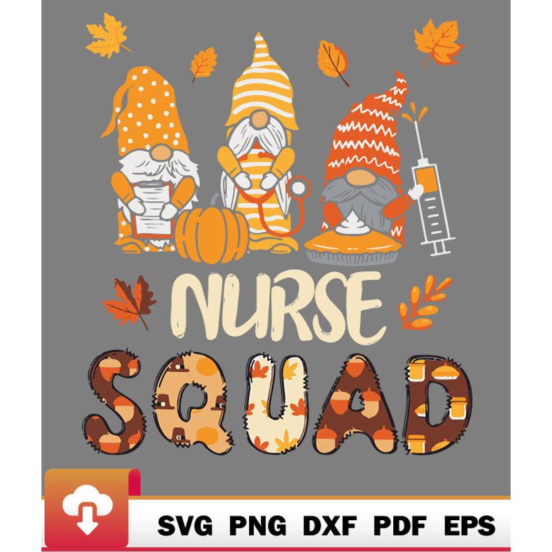 Thanksgiving SVG, Nurse Squad Gnome Nurse Thanksgiving Fall Stethoscope SVG - WildSvg.jpg