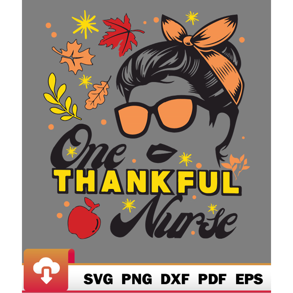 Thanksgiving SVG, One Thankful Nurse Thanksgiving Health Worker Nursing Squad Retro Love SVG - WildSvg.jpg