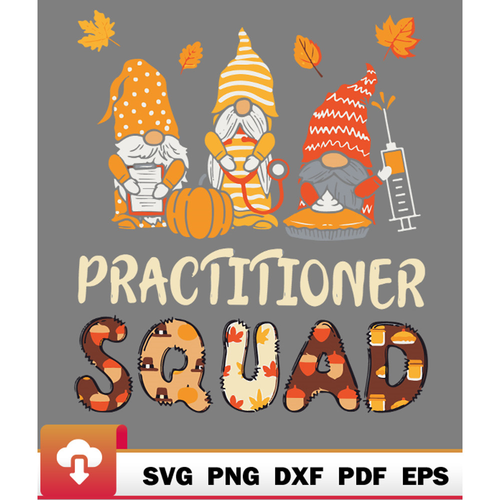 Thanksgiving SVG, Practitioner Squad Gnome Nurse Thanksgiving Fall Stethoscope SVG - WildSvg.jpg