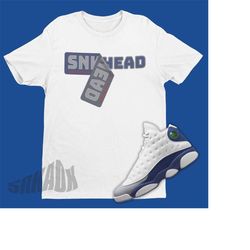 sneaker sticks shirt to match jordan 13 french blue - french blue 13 retro tee - sneaker matching gift for sneakerheads