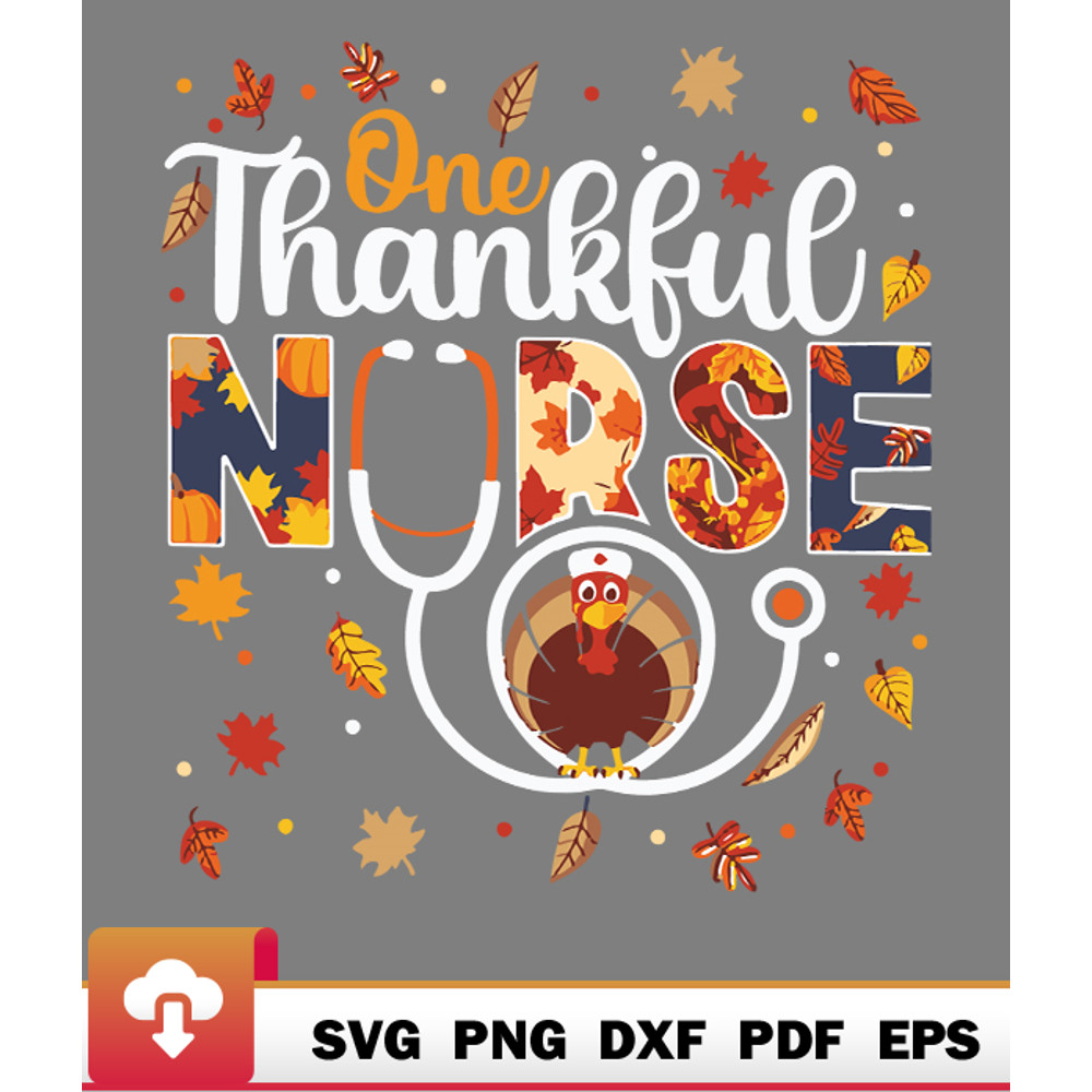 Thanksgiving SVG, Retro One Thankful Nurse Thanksgiving Turkey Day Nurse SVG - WildSvg.jpg