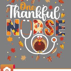retro one thankful nurse thanksgiving turkey day nurse svg wildsvg