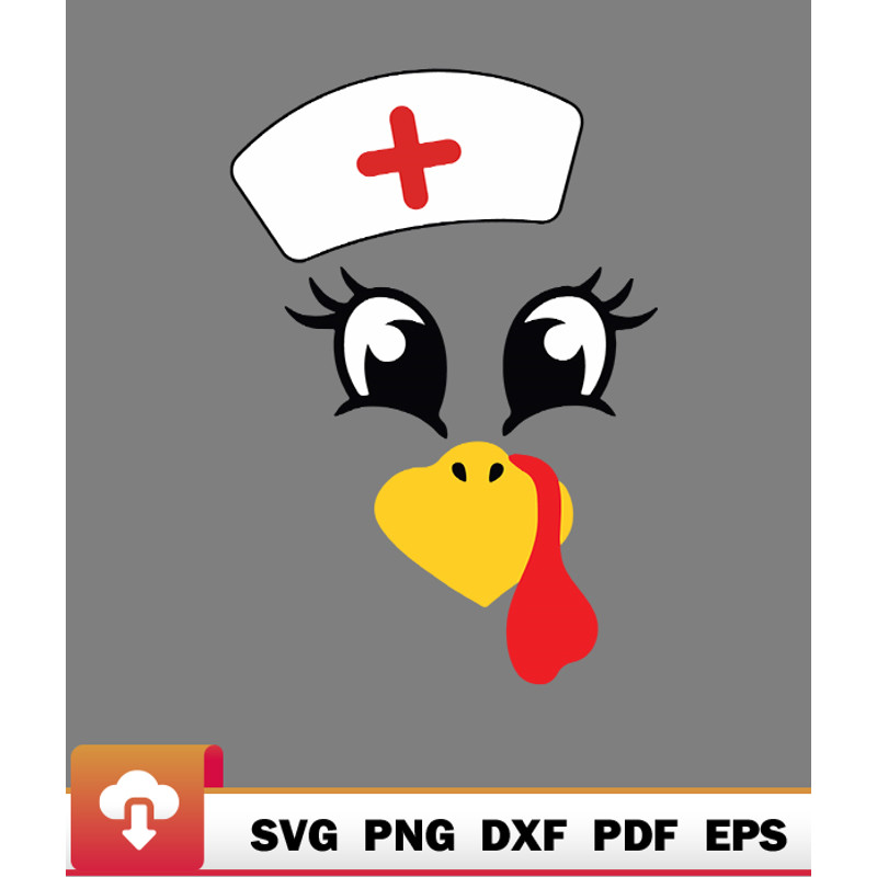 Thanksgiving SVG, Thanksgiving Nurse Turkey Face Scrub Nursing Holiday Keen Modern SVG - WildSvg.jpg