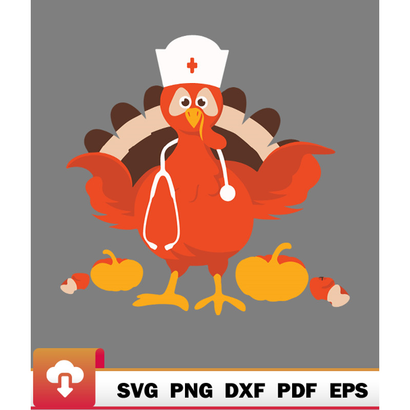 Thanksgiving SVG, Thanksgiving Scrub Tops Turkey Nurse Holiday Nursing Happy Modern SVG - WildSvg.jpg