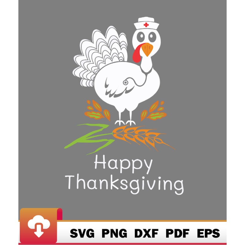 Thanksgiving SVG, Turkey Nurse Happy Thanksgiving Scrub Icu Er Rn Great Keen SVG - WildSvg.jpg