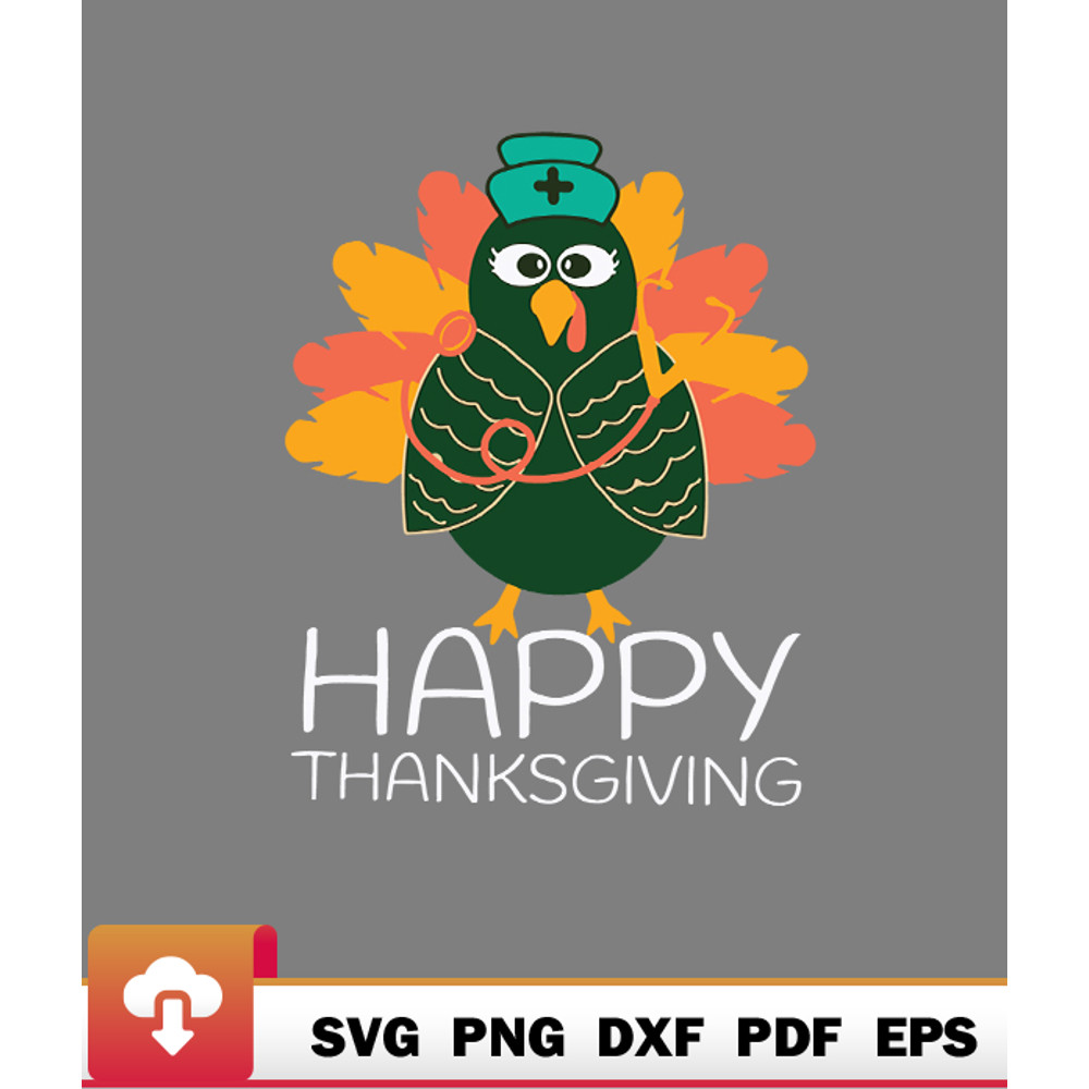 Thanksgiving SVG, Turkey Nurse Happy Thanksgiving Scrub Icu Er Rn Keen Love SVG - WildSvg.jpg