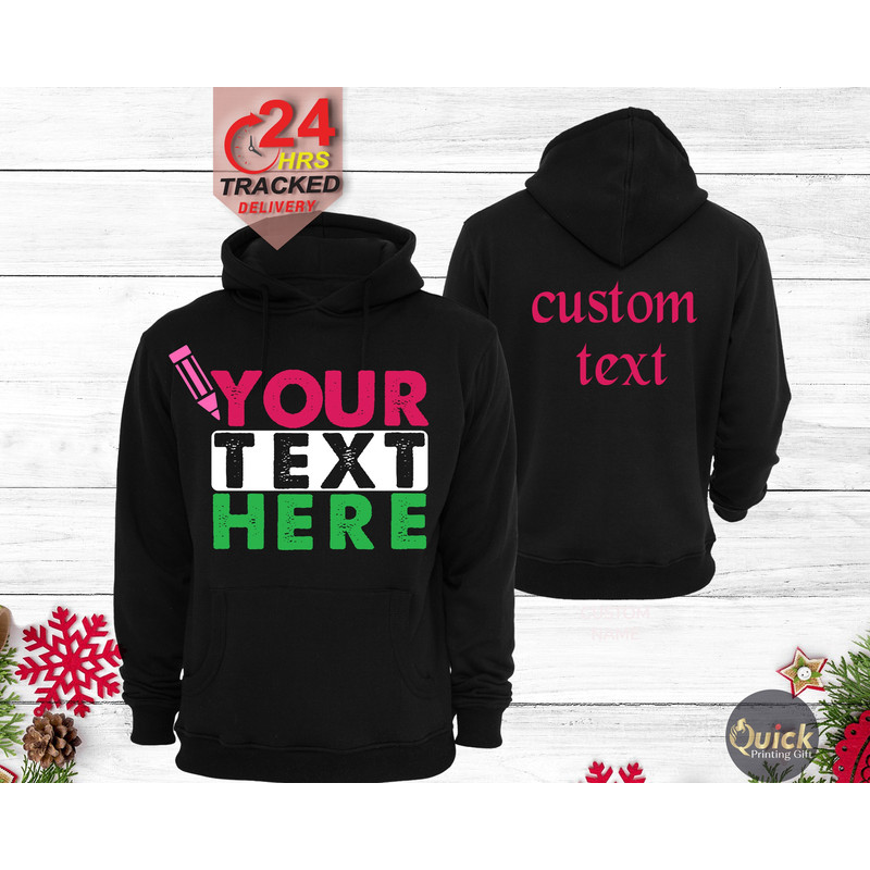 Custom Text Name Hoodie, Personalised Hoodies, Custom Text Hoodie, Your Design Hoodie, Your Logo Hooded Sweatshirt, Photo Print on Hoodie.jpg
