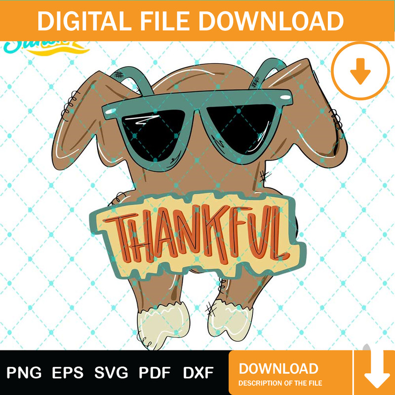 Turkey Boy Thankful Svg, Thanksgiving Svg Png Dxf Eps Design Graphic.jpg