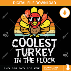 Coolest Turkey In The Flock SVG PNG