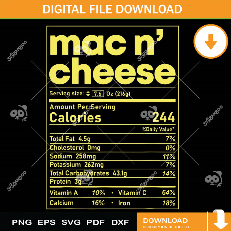 Mac And Cheese Nutrition Fact SVG PNG.jpg