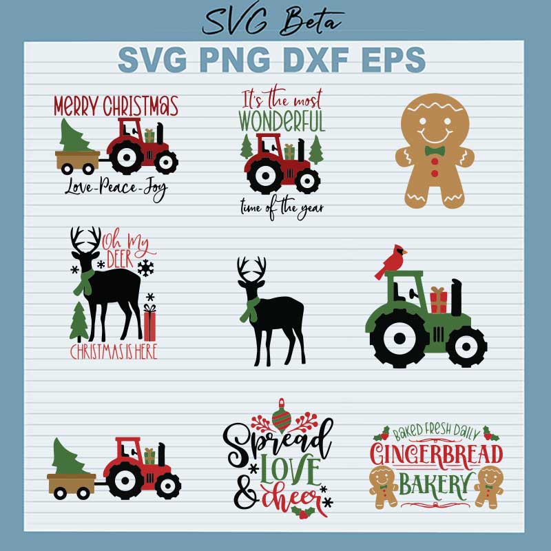 Christmas Spread Love And Cheer SVG, Xmas Gingerbread Gift SVG, Merry Christmas Quotes SVG PNG DXF cut file.jpg