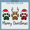 Dog Paw Merry Christmas SVG, Xmas Gift SVG, Merry Christmas Dog SVG PNG DXF cut file.jpg