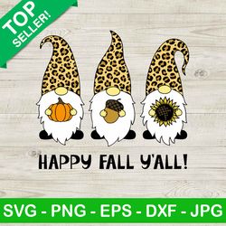 gnome happy fall yall svg, thanksgiving gnome svg, leopard gnome svg
