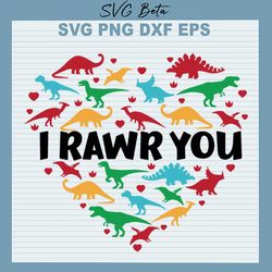 i rawr you svg, dinosaur heart svg, valentine dinosaur svg png dxf