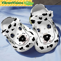 funny dalmatian big face dog crocs