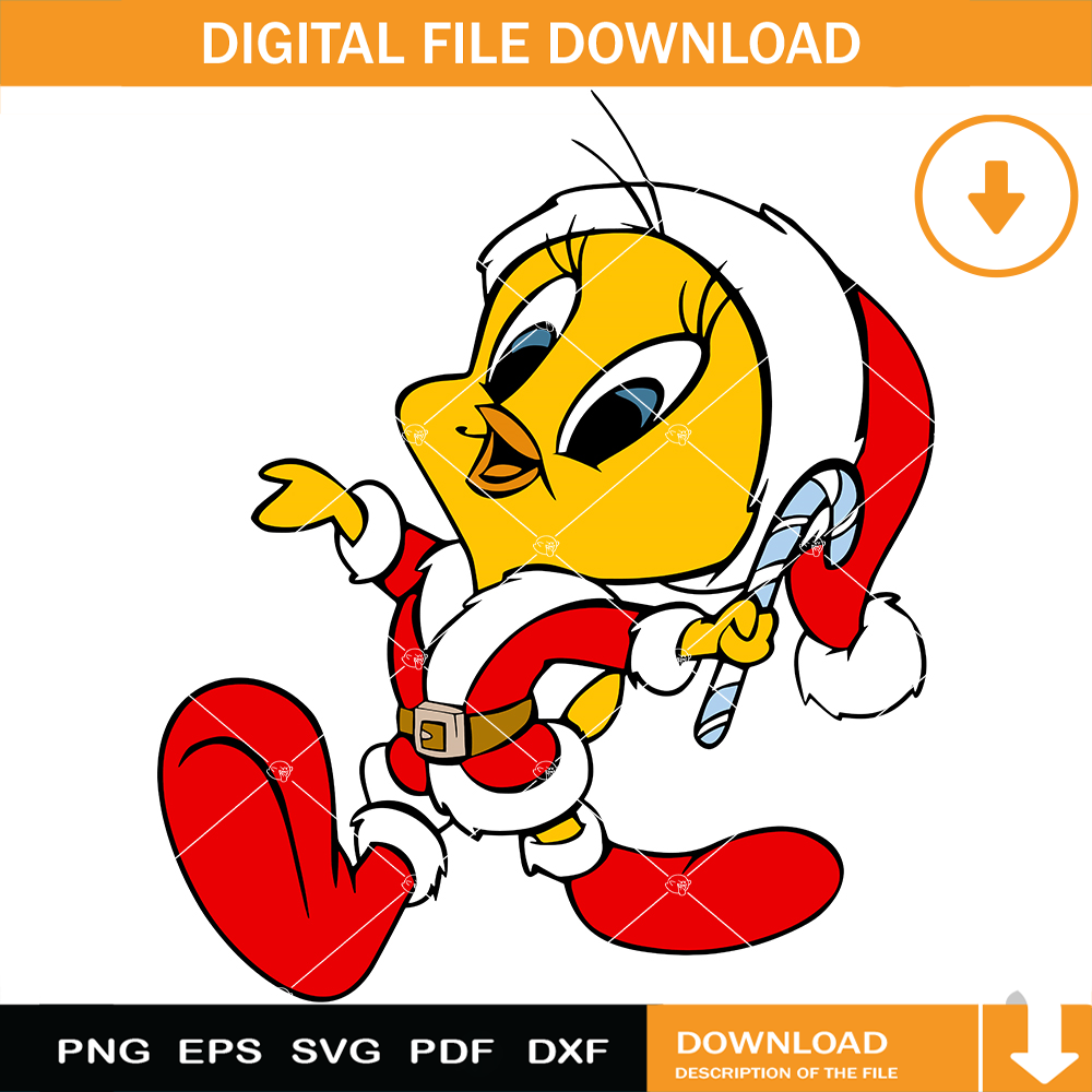 Christmas Characters Tweety Svg, Santa Claus Characters.jpg