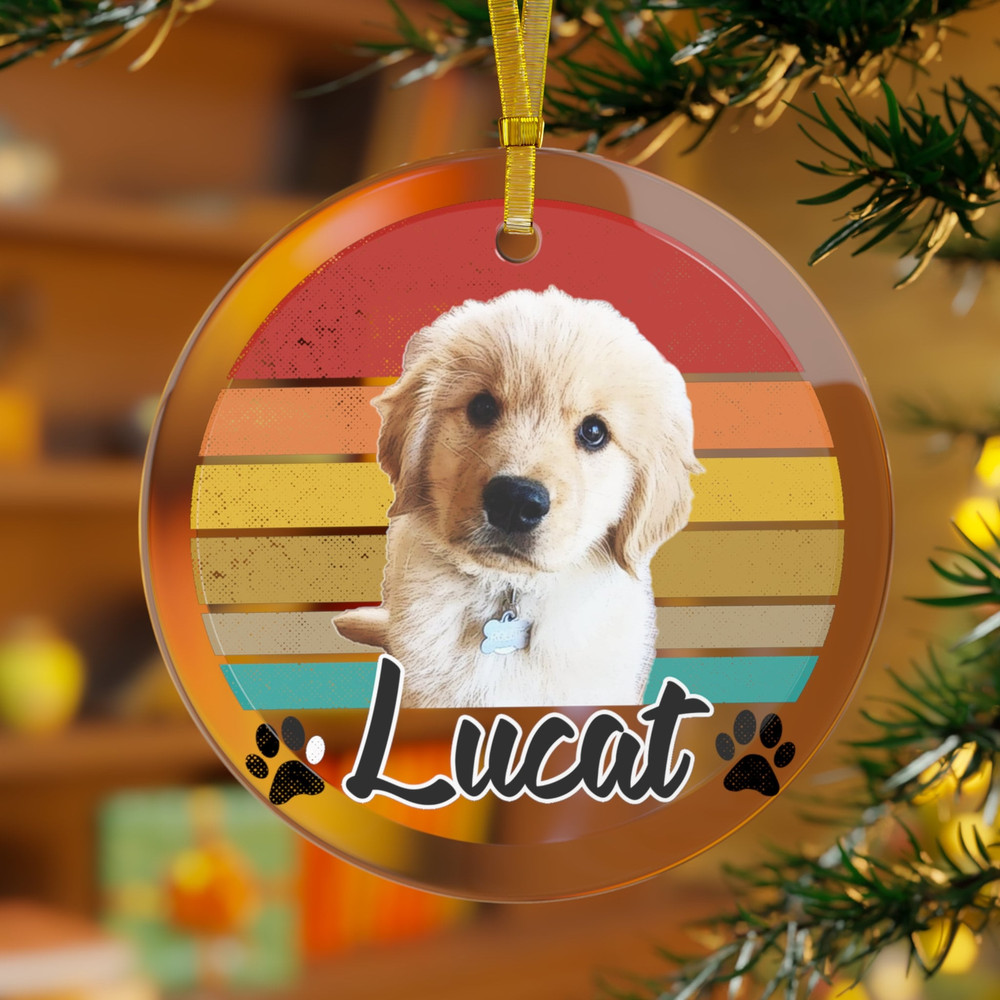 Custom Dog Memorial Glass Ornament, Dog Glass Ornament, Dog Photo Gift, Pet Lover Gift, Dog Memorial Gift, Pet Loss Keepsake Gifts.jpg