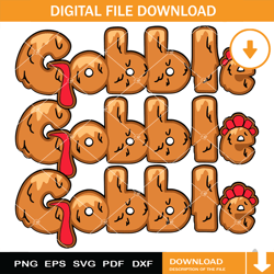 gobble gobble gobble turkey thanksgiving day svg, funny