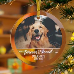Dog Memorial Glass Ornament, Dog Glass Ornament, Dog Photo Gift