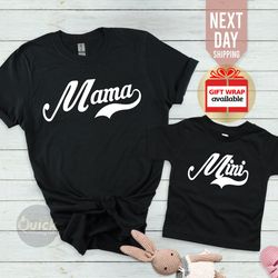 mama and mini shirts, new mummy t-shirt mini tshirt, new mum gift mother and daughter tee, baby onesies pregnancy announ
