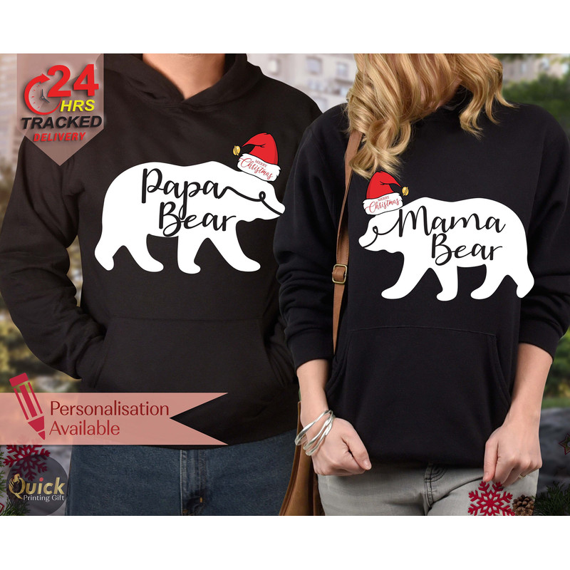 Mama Bear Hoodie, bear hoodie woman, Christmas Hoodies for Men Women, mama bear sweatshirt, Matching Christmas Outfit, new parents gift,.jpg