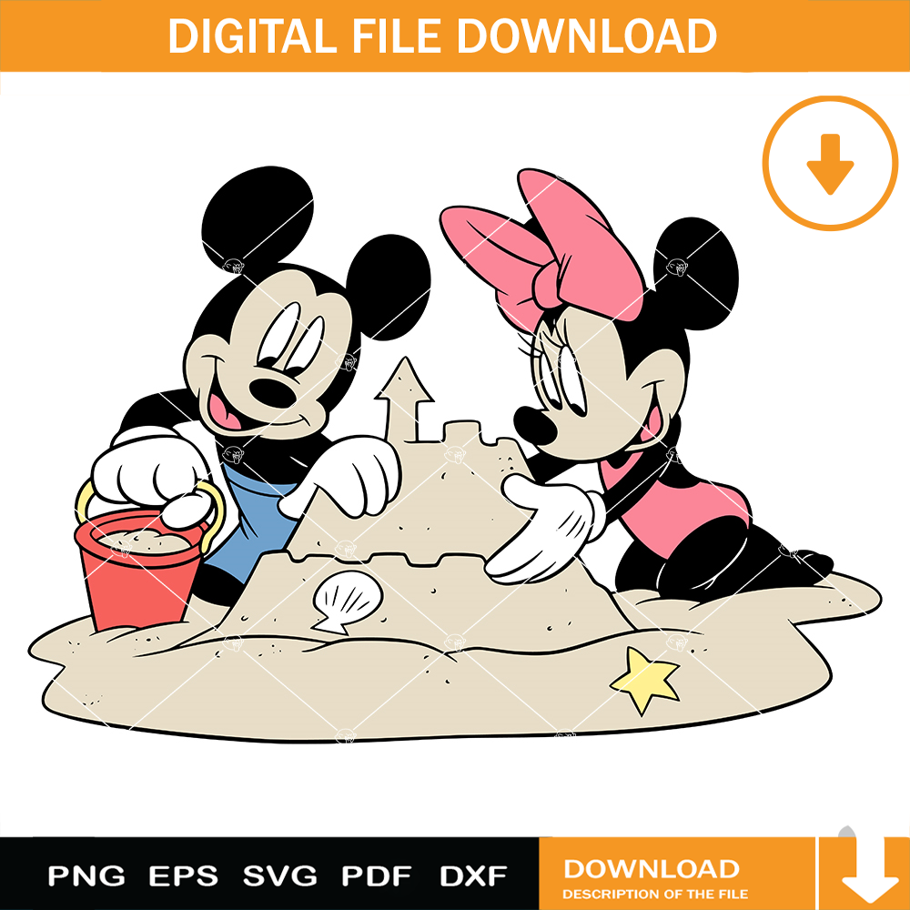 Mickey and Minnie On The Beach Svg, Mickey & Minnie Happy.jpg