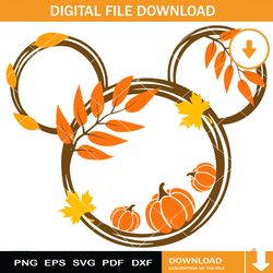 mouse head pumpkin fall svg, thanksgiving svg, fall svg