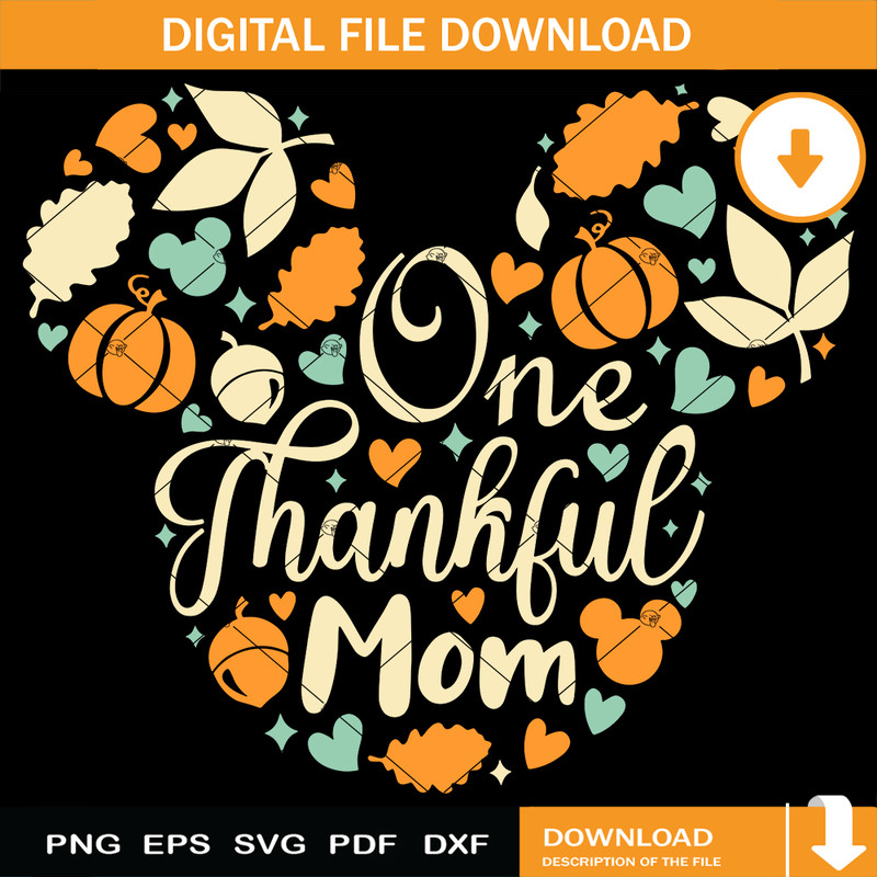 One Thankful Mom Mouse Head Svg, Thanksgiving 2023 Svg.jpg