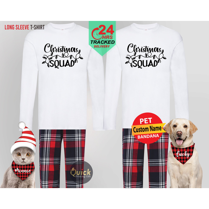 Matching Christmas Family Pyjamas, Christmas Squad Long Sleeve Tshirt, Christmas Pajamas for Women Men, Christmas Gifts for Cousins 1.jpg