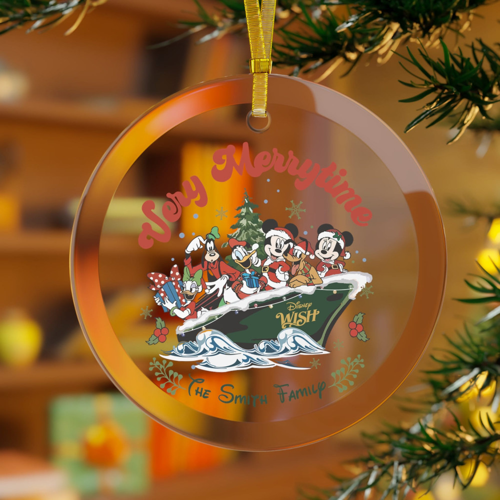Personalized Disney Cruise Glass Ornament, Cruise Line Glass Ornament, Disney Fantasy Cruise Ornament,Family Cruise Trip 2023,Glass Ornament.jpg