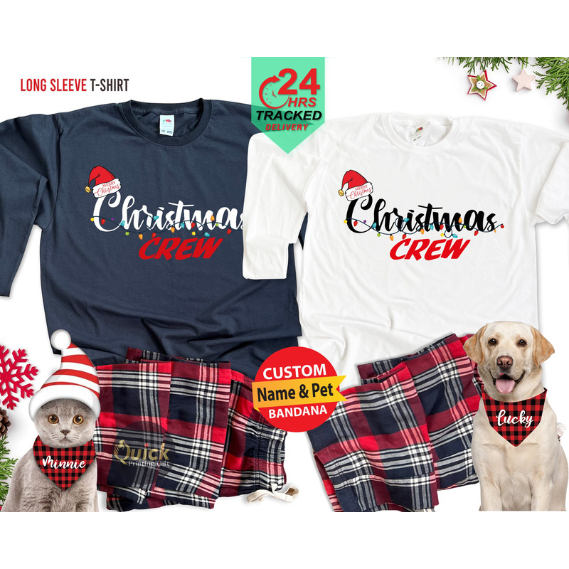 Matching Christmas Shirts, Christmas Crew Long Sleeve Shirts for Women Men, Christmas Family Shirts, Holiday Pajamas, Christmas Gift Cousin.jpg