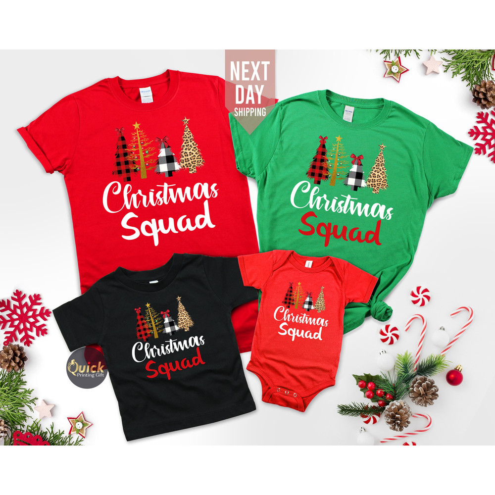Matching Christmas Squad Tshirt UK, Family Christmas Crew Shirt for Women Men, Christmas Tree TShirt, Christmas Gifts for Friend.jpg