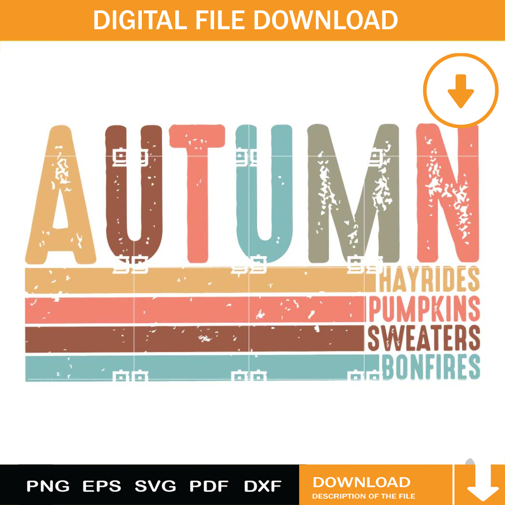 Autumn Hayrides PumpkinS Sweaters Bonfires SVG, Fall Vibes SVG.jpg
