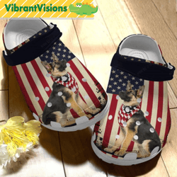 german shepherd puppy american patriot happy 4th of july dog croc shoes