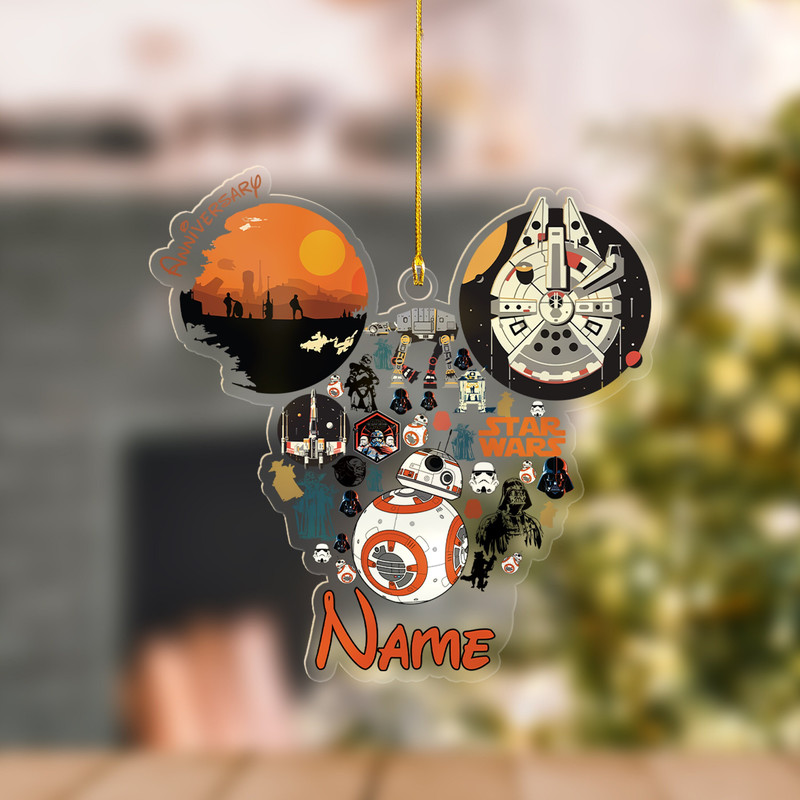 Personalized Star War Christmas Ornament, Darth Vader Ornament, Yoda Ornament, BB -8 Ornament, Stormtrooper Ornament, Acrylic Ornament..jpg